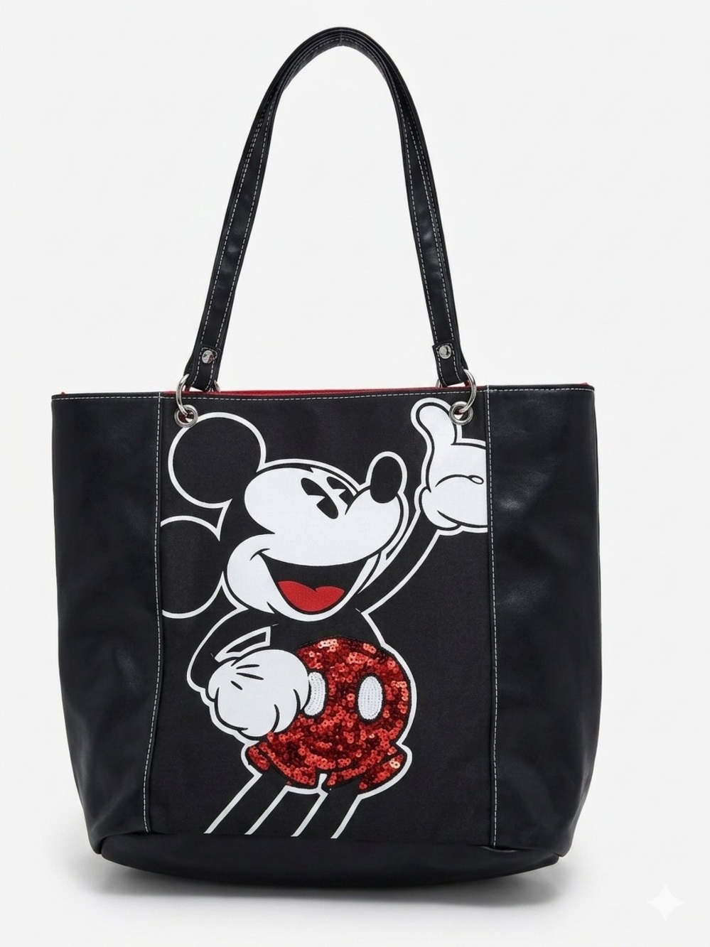 Black Micky Mouse Sequin Tote Bag